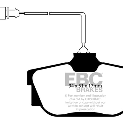 EBC 00 Volkswagen Eurovan 2.8 (ATE) with Wear Leads Ultimax2 Rear Brake Pads