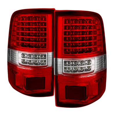 xTune Ford F150 Styleside 04-08 LED Tail Lights Red Clear ALT-JH-FF15004-LED-G2-RC