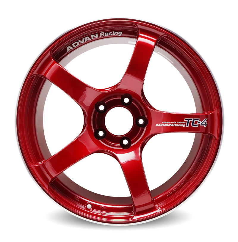 Advan TC4 18x8.5 +45 5x114.3 Racing Candy Red and Ring Wheel