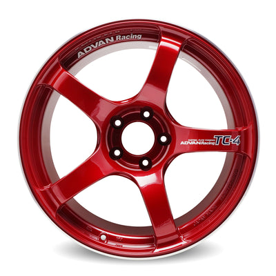 Advan TC4 18x9.5 +45 5x120 Racing Candy Red and Ring Wheel