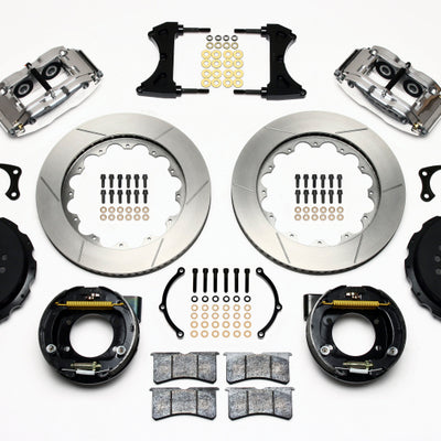 Wilwood Narrow Superlite 4R Rear P-Brk Kit 14.00in Polished New Big Ford 2.50in Offset