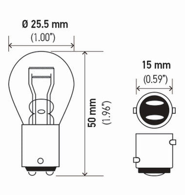 Hella Bulb 1034 12V 23/8W Bay15D S8 (2)