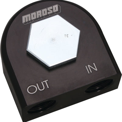Moroso Universal Remote Oil Filter Adapter - 90 Degree - 3/4in-16 Thread