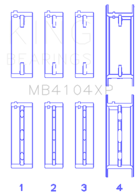 King Engine Bearings Nissan VG30DE/VG30DETT Performance Main Bearing Set - Size STDX