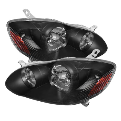 xTune Toyota Corolla 03-06 Crystal Headlights Black HD-JH-TC03-AM-BK