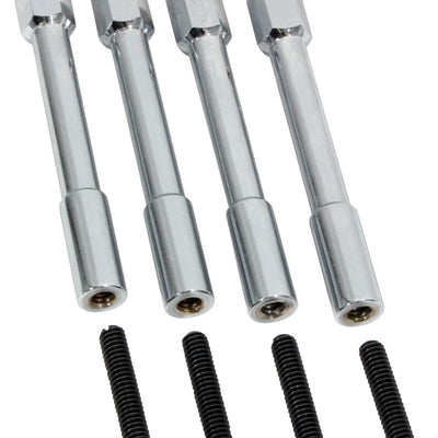 Moroso Valve Cover Hex Head Nuts - 1/2in Head - 3-7/8in - Steel - Chrome Plated - Set of 4