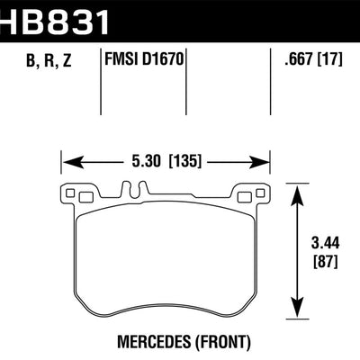Hawk 13-17 Mercedes-Benz SL550 HPS 5.0 Front Brake Pads