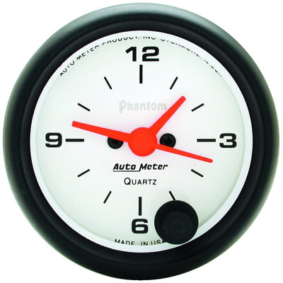 Autometer Phantom 52mm 12V Electronic Clock Gauge