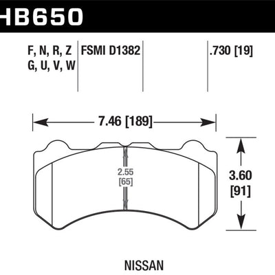 Hawk 09-11 Nissan GT-R DTC-60 Motorsports Front Brake Pads