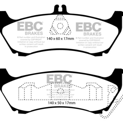 EBC 99-02 Mercedes-Benz M-Class (ML) ML320 3.2 Redstuff Rear Brake Pads