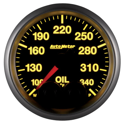 Autometer Elite 52mm 100-340 Deg F Oil Temp Peak & Warn w/ Electronic Control Gauge