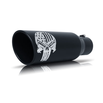 Gibson Patriot Skull Rolled Edge Angle-Cut Tip - 6in OD/5in Inlet/18in Length - Black Ceramic