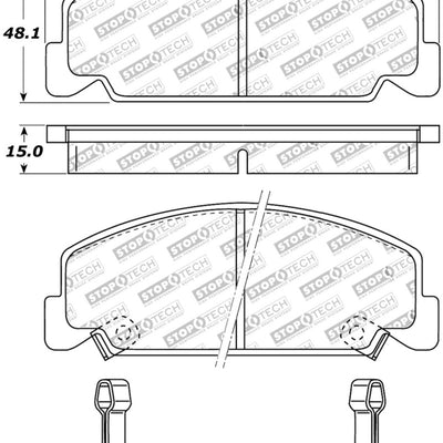 StopTech Street Touring 93-00 Honda Civic DX w/ Rr Drum Brakes Front Brake Pads