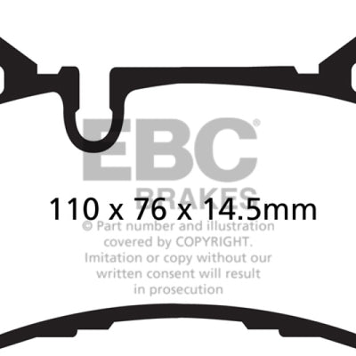 EBC 14 Mercedes-Benz C63 AMG (W204) 6.2 Bluestuff Rear Brake Pads