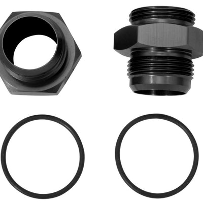 Moroso Vacuum Pump Fitting 16An to -16An w/O-Ring - Aluminum - 2 Pack