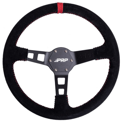 PRP Deep Dish Suede Steering Wheel- Red