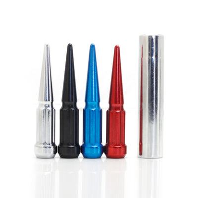 Wheel Mate Spiked Lug Nuts Set of 24 - Red 14x2.0