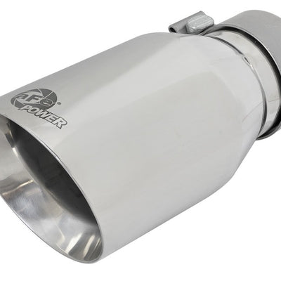 aFe MACH Force-Xp Univ 304 SS Double-Wall Clamp-On Exhaust Tip - Polished - 3in Inlet - 4.5in Outlet
