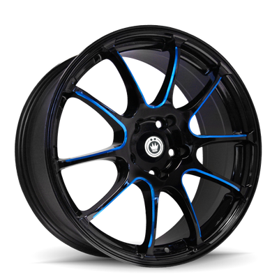 Konig Illusion 17x7 5x114.3 ET40 Black/Ball Cut Blue