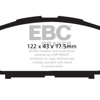 EBC 12+ Toyota Yaris 1.5 Ultimax2 Front Brake Pads