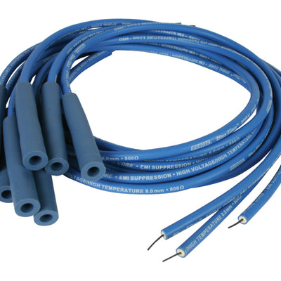 Moroso Universal Ignition Wire Set - Blue Max - Spiral Core - Unsleeved - Straight - Blue