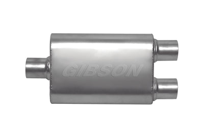 Gibson CFT Superflow Center/Dual Oval Muffler - 4x9x13in/3in Inlet/2.5in Outlet - Stainless
