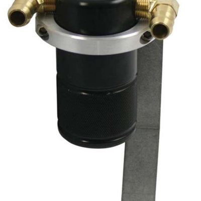 Moroso 05-10 Chrysler 5.7L (w/Stock Intake) Air/Oil Separator Catch Can - Billet Aluminum - Black