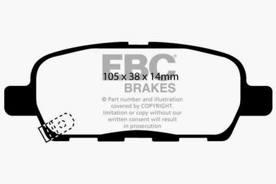 EBC 03-05 Infiniti FX35 3.5 Greenstuff Rear Brake Pads