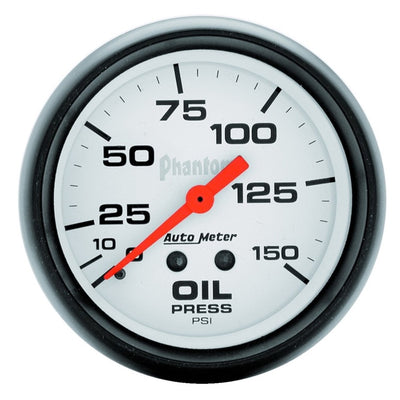 Autometer Phantom 66.7mm 0-150 PSI Mechanical Oil Pressure Gauge