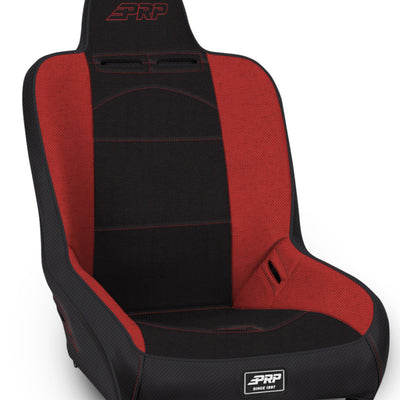 PRP Premier High Back Suspension Seat (Two Neck Slots) - Black/Red
