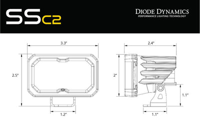 Diode Dynamics Stage Series 1 1/4 In Roll Bar Reverse Light Kit SSC2 Sport (Pair)
