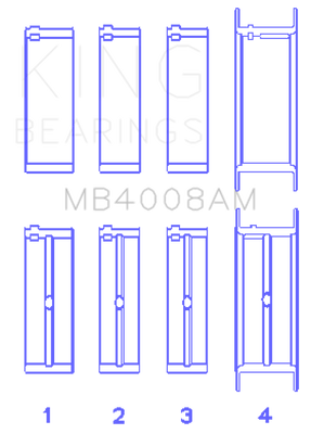 King Engine Bearings Nissan VG20E/VG20DET V6 (Size STD) Main Bearing Set