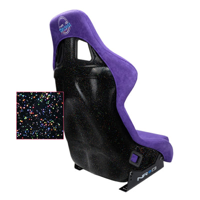 NRG FRP Bucket Seat PRISMA Edition W/ pearlized Back Purple Alcantara - Large