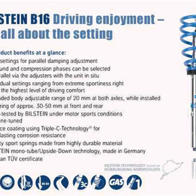 Bilstein B16 1992 Porsche 911 RS America Front and Rear Suspension Kit