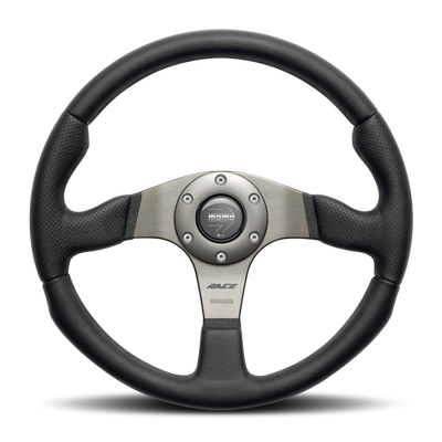 Momo Race Steering Wheel 350 mm - Black Leather/Anth Spokes