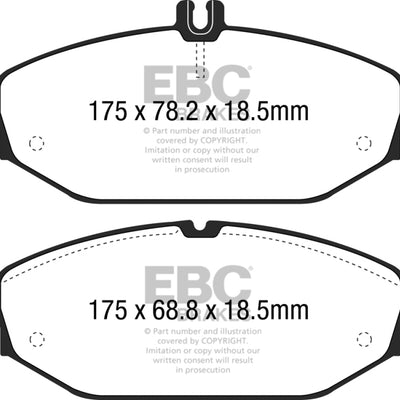 EBC 15+ Mercedes-Benz C300 (W205) 2.0 Turbo Redstuff Front Brake Pads