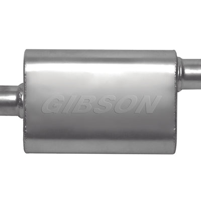 Gibson CFT Superflow Center/Offset Oval Muffler - 4x9x13in/2.25in Inlet/2.25in Outlet - Stainless