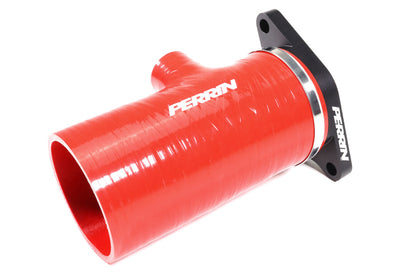 PERRIN 22-24 Subaru WRX / 20-25 LGT &amp; OBXT Turbo Inlet Hose w/Turbo Adapter Flange (Short) - Red