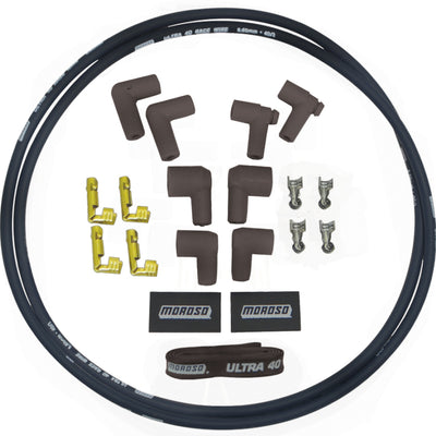 Moroso Ignition Coil Wire Kit - Ultra 40 - Sleeved - 4ft - Black