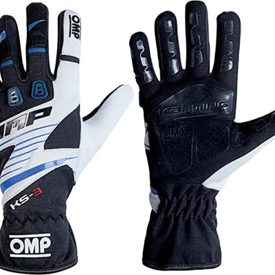 OMP KS-3 Gloves Black/W/Blue - Size 5 (For Children)