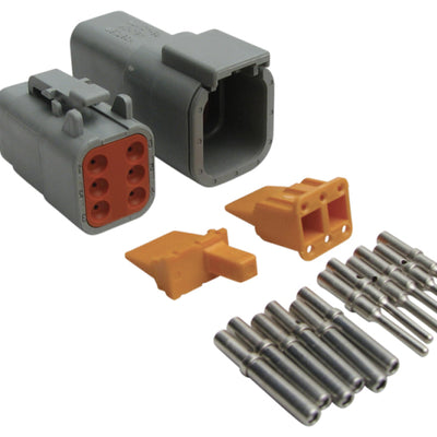 Haltech Matching Set of Deutsch DTM-6 Connectors 7.5 Amp Plug & Pins