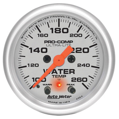 Autometer Ultra-Lite 2-1/16in Digital Stepper Motor 260 Degree F Water Temp Gauge