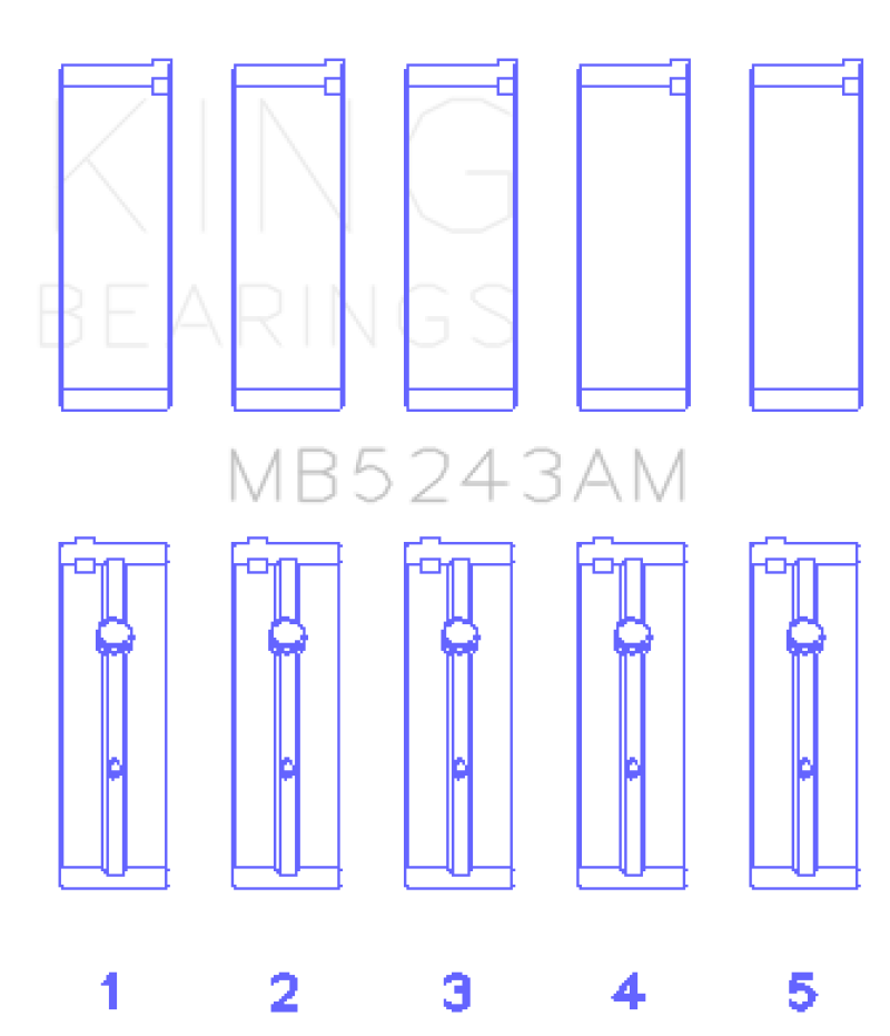 King Engine Bearings Nissan SR20DE (Size 0.25mm) Performance Main Bearing Set