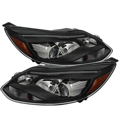 xTune Ford Focus 12-14 Projector Headlights OE Style Halogen Model Only Black PRO-JH-FF12-LED-BK