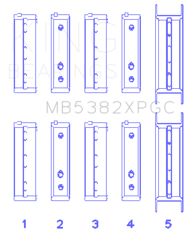 King Subaru EJ20/EJ22/EJ25 Including Turbo pMaxKote Performance Main Bearing Set - Size STDX