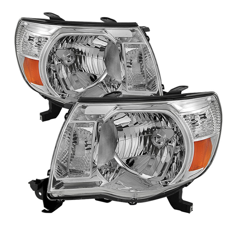 xTune Toyota Tacoma 05-11 Amber Crystal Headlights Chrome HD-JH-TT05-AM-C