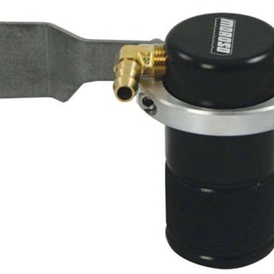 Moroso 07-14 Toyota Tundra Air/Oil Separator Catch Can - Small Body - Billet Aluminum - Black Finish