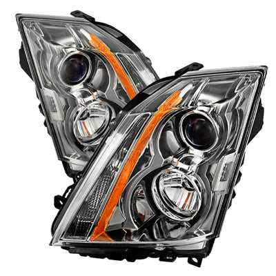 xTune Cadillac Cts 08-12 / CTS-V 09-12 Halogen Only projector Headlights Chrome HD-JH-CACTS08-AM-C