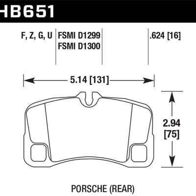 Hawk 12-13 Porsche 911 Turbo HPS 5.0 Rear Brake Pads