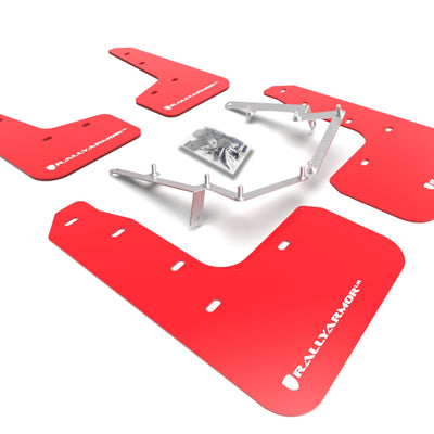 Rally Armor 17-21 Honda Civic EX/EX-L/LX (Hatchback) Red UR Mud Flap White Logo